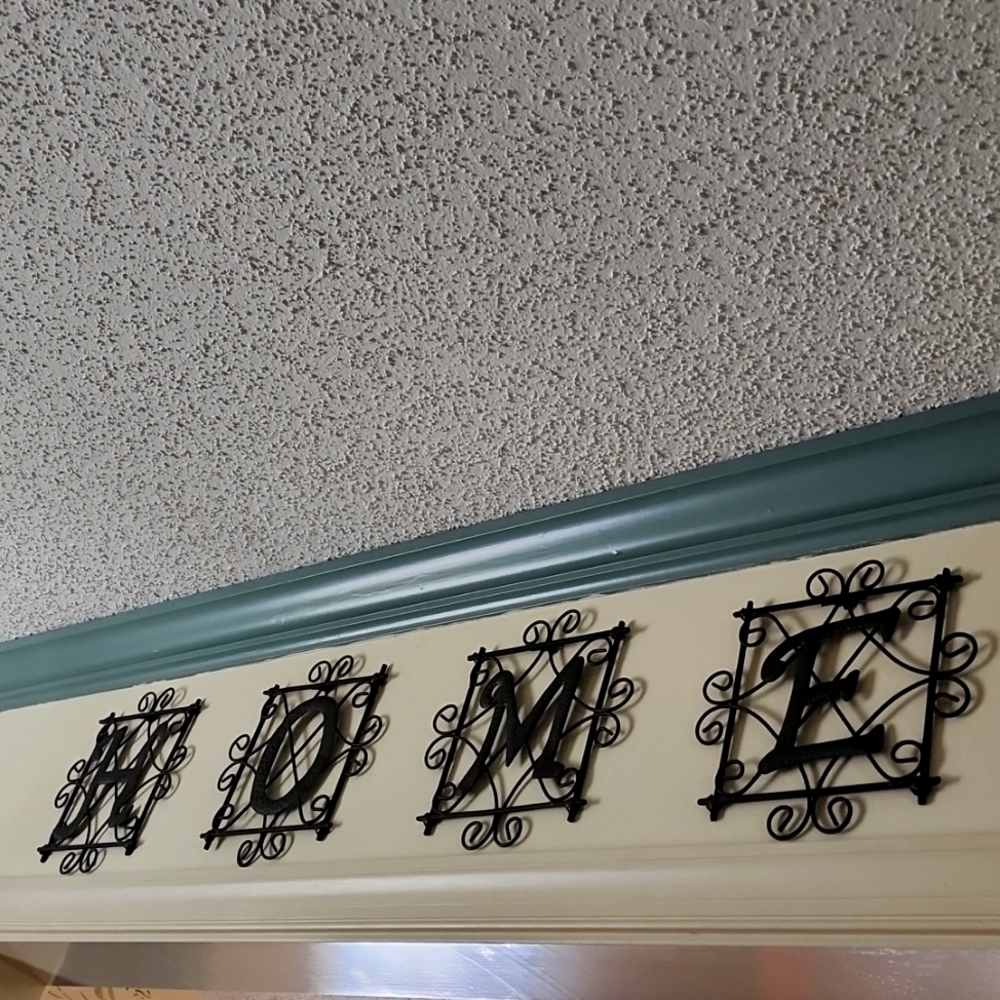 Bronze metal HOME wall decor